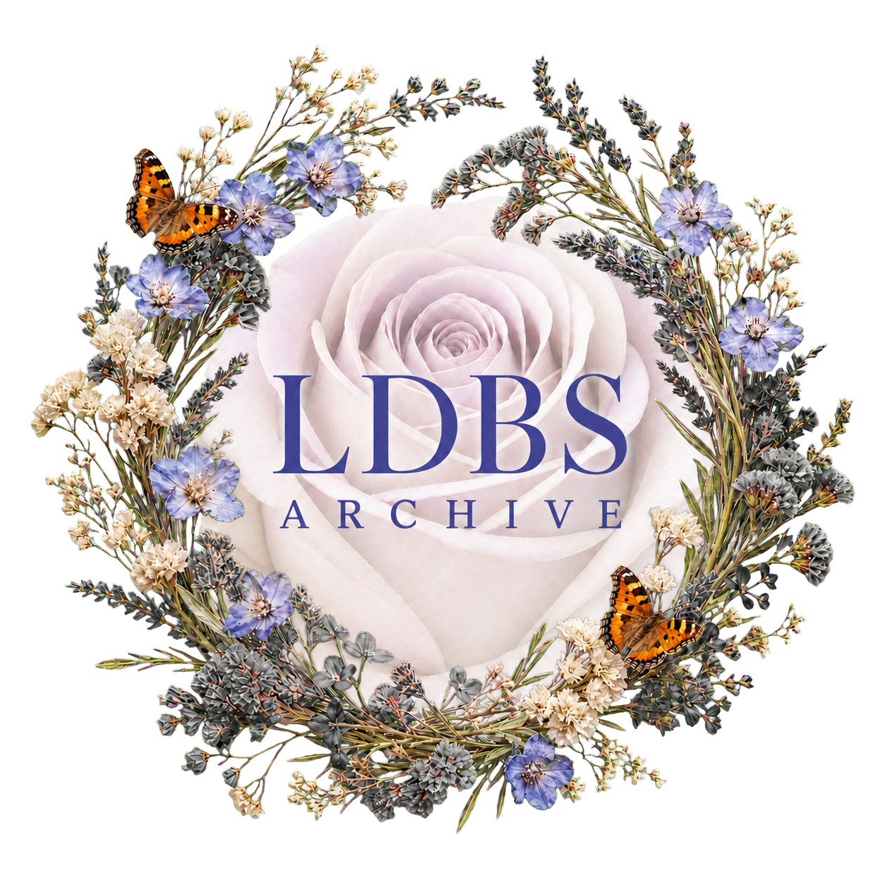 LDBS Archive botanical wreath emblem